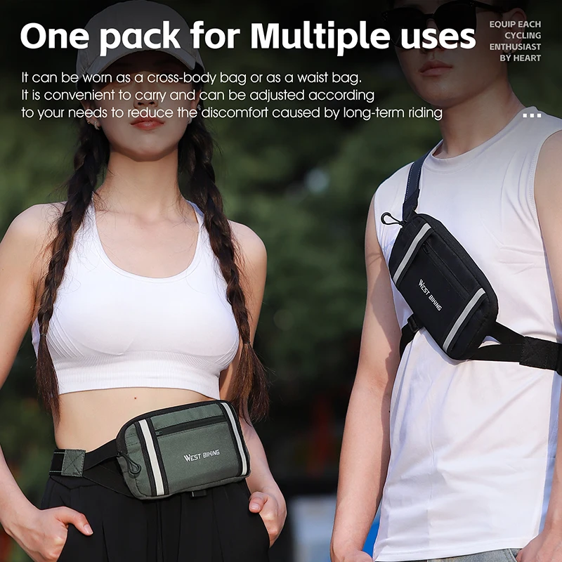 WEST BIKING Sports Fanny Pack Cycling Bag Women Belt Bag Men Running Waist Bag Phone Pouch Gym Running Jogging Run Accessories