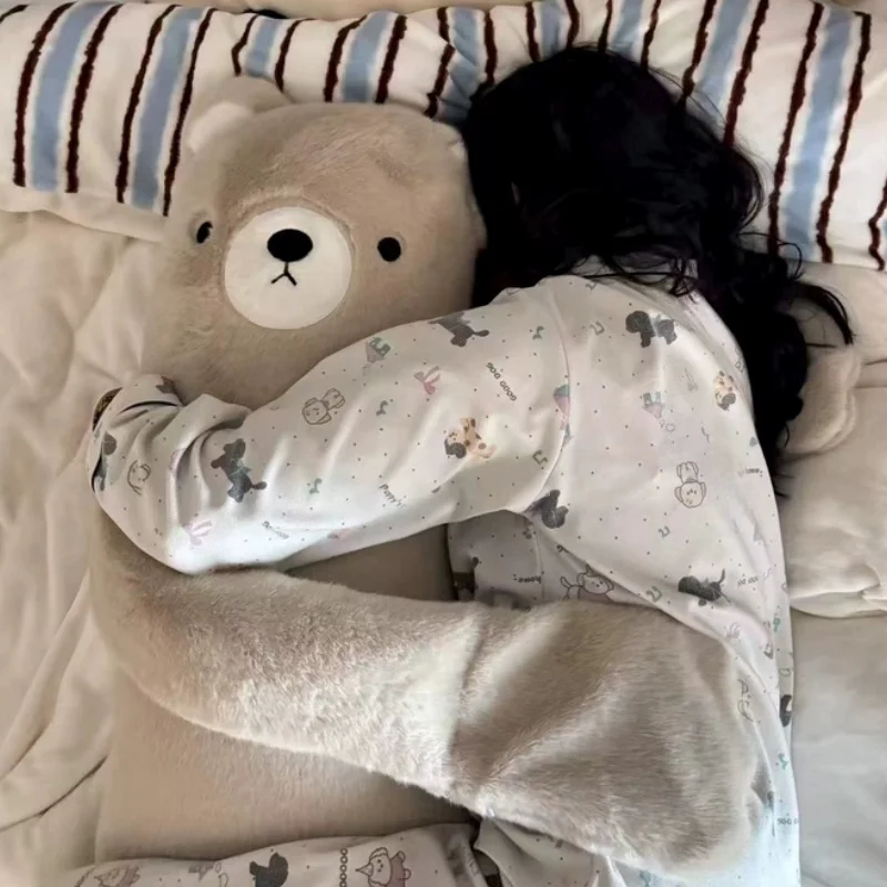 Almohada de Peluche Suave Keko Bear para Abrazar y Calmar, Compañero de Sueño, Soporte Lumbar para Adultos y Mujeres Embarazadas, Regalo para Siesta en el Dormitorio