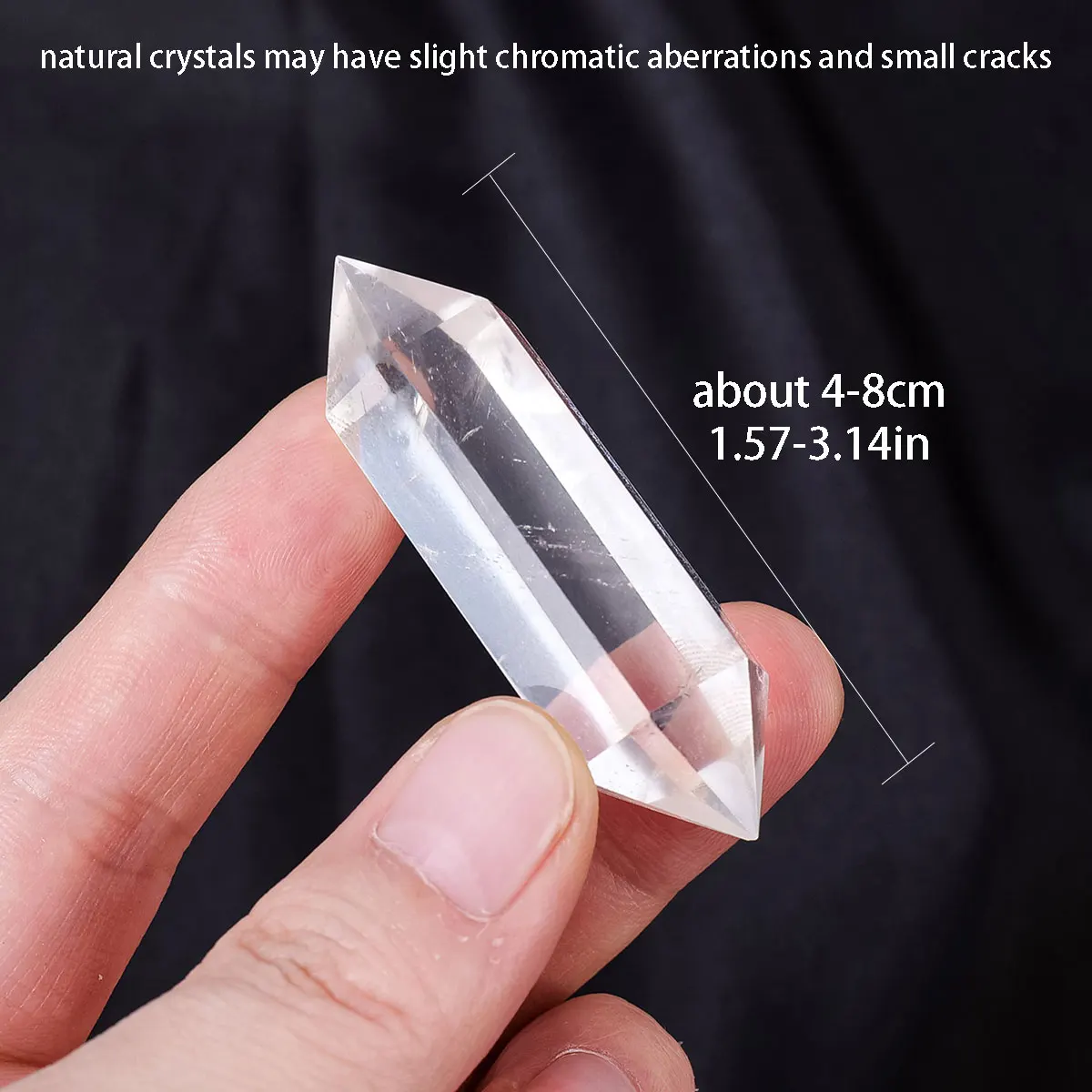 1pc Natural Crystal Clear Quartz Double Pointed Pillar DIY Jewellery Making Feng Shui Ornament