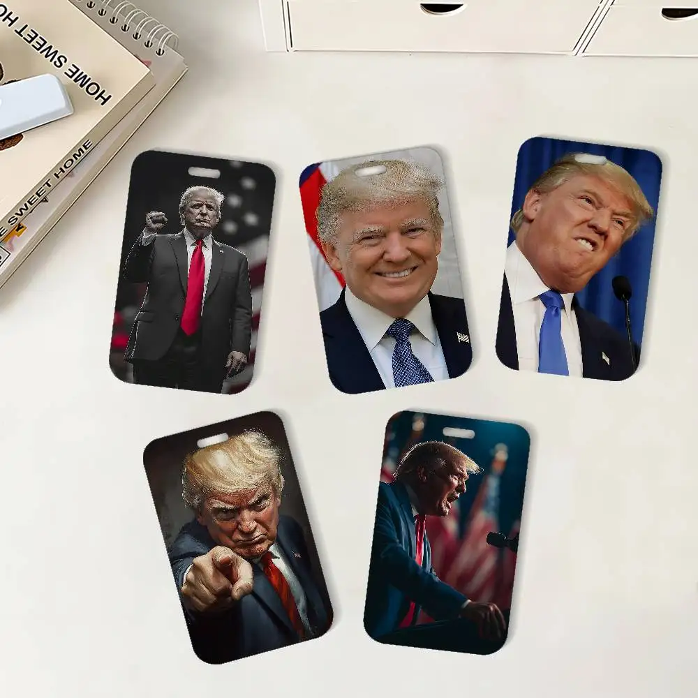 D-Donald T-Trump ID Badge Holder With Lanyard Neck Strap For Office School Name Card Credentials Case