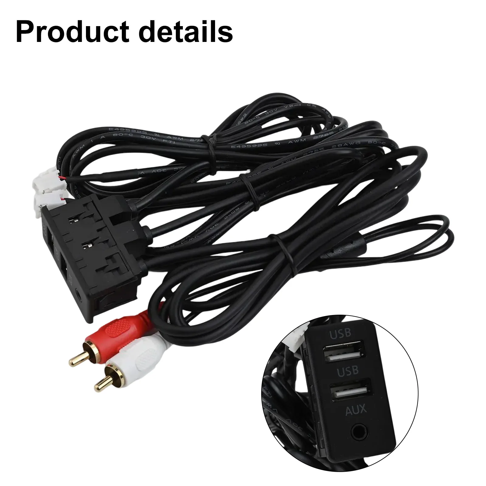 CarDash Mount Dual USB+AUX Port Panel Interface Extension 145cm Cable Adapter ReplacementwwwAutowwwAccessories