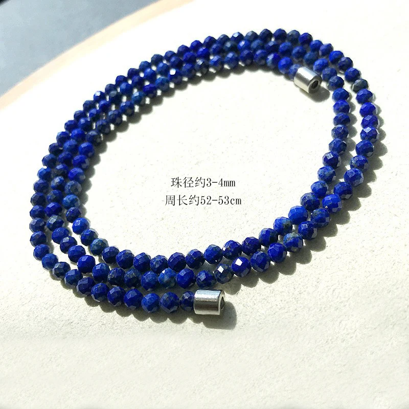 Lapis Lazuli Faceted With Magnetic Clasp, Three-Layer Bracelet Women And Men, Fashionable Jewelry
