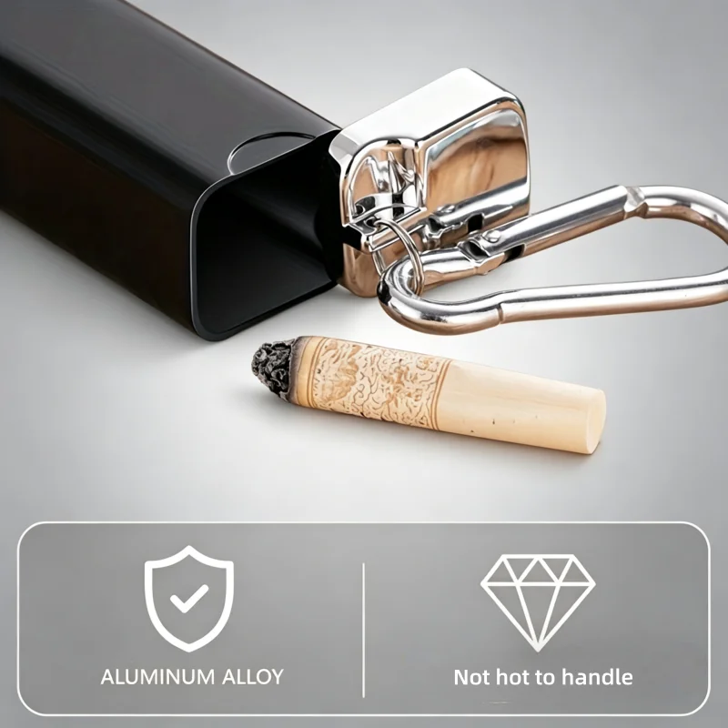 Portable Metal Ashtray With Lid, Mini Travel Ashtray For Car Camping, Sealed Cigarette Ash Tray, Cute Pocket Gift view 3