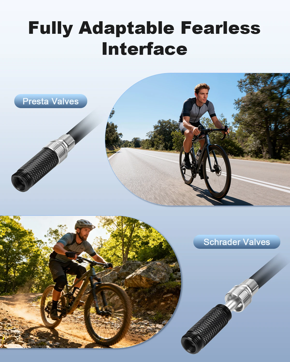 Awapow Mini Bike Pump with Gauge 300 PSI Bicycle Pump for Presta & Schrader Valve Portable Bike Shock Pump for Front Fork