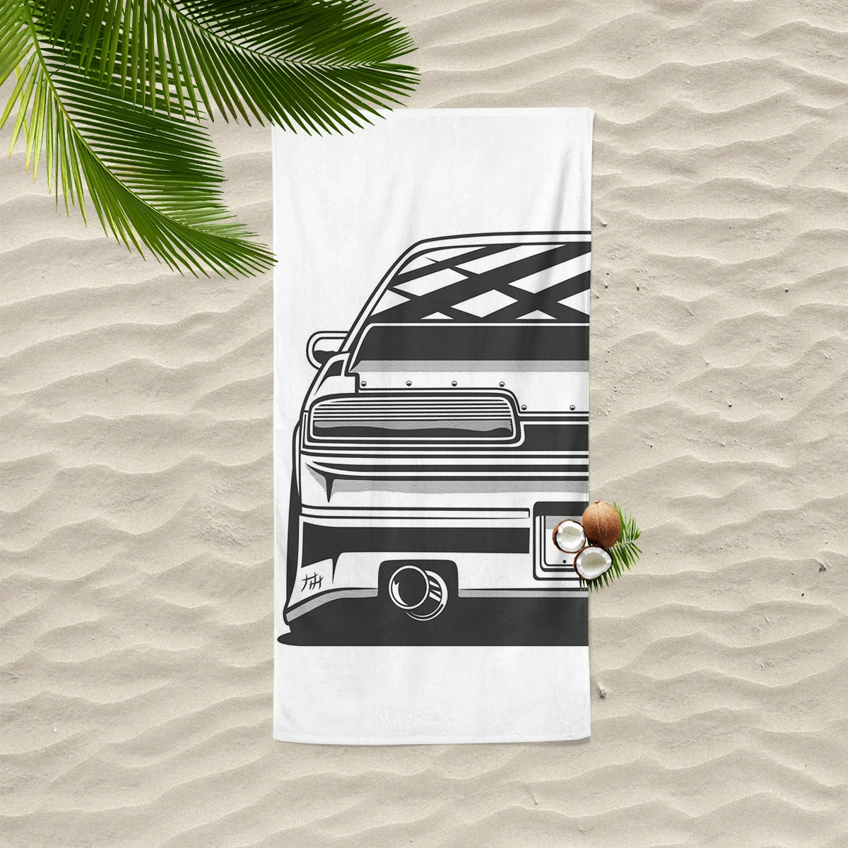 Cool J-DM Car Print Thin Lightweight Beach Towel Quick Dry Absorbent Compact Towels For Swimming Pool Camping Beach Accessories