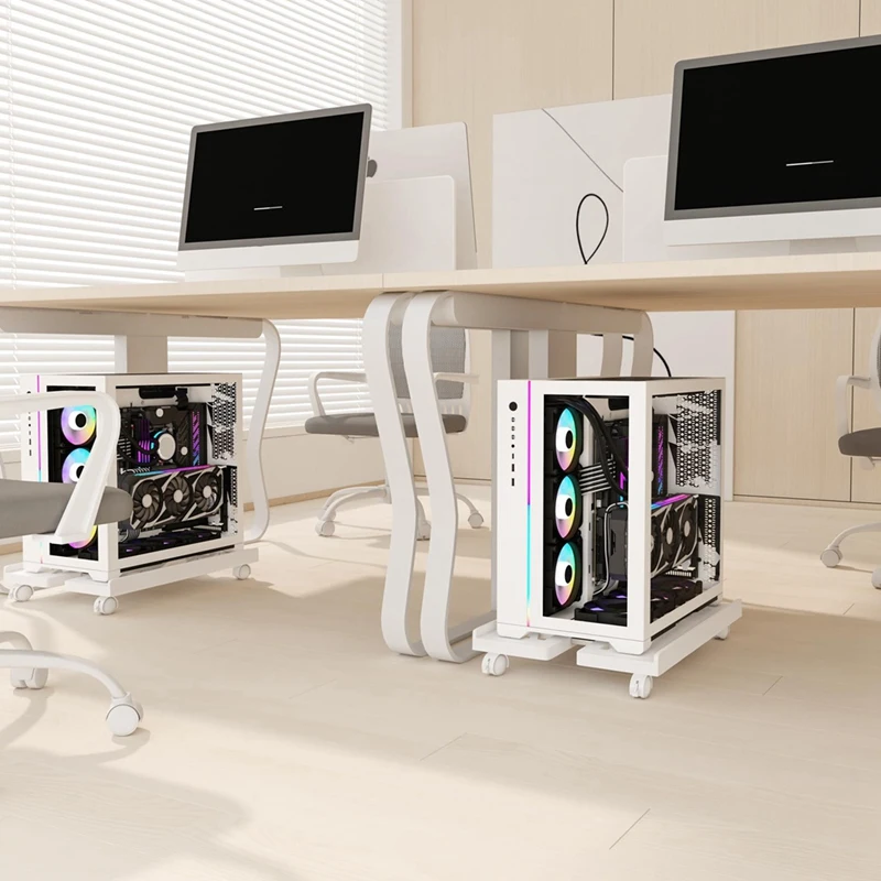 Adjustable Computer Stand Mobile CPU Stand PC Tower Stand PC Tower Stand With 4 Caster Wheels Fits Most PC, Under Desk Holder