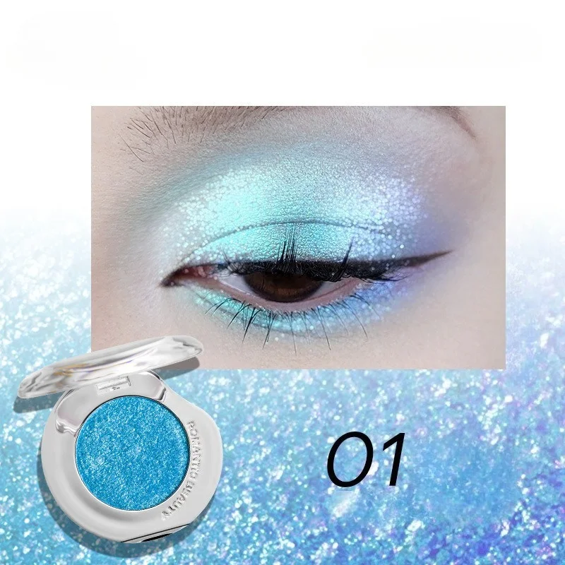 Galaxy Chameleon Highlighter Eyeshadow Single Shimmer Glow Pearlescent Sparkle Brightening Radiant Glitter Smooth Long Lasting - Pojedynczy rozświetlacz do powiek Galaxy Chameleon, efekt shimmer, połysk, perłowy, błyszczący, rozjaśniający, rozświetlający, gładki, długotrwały