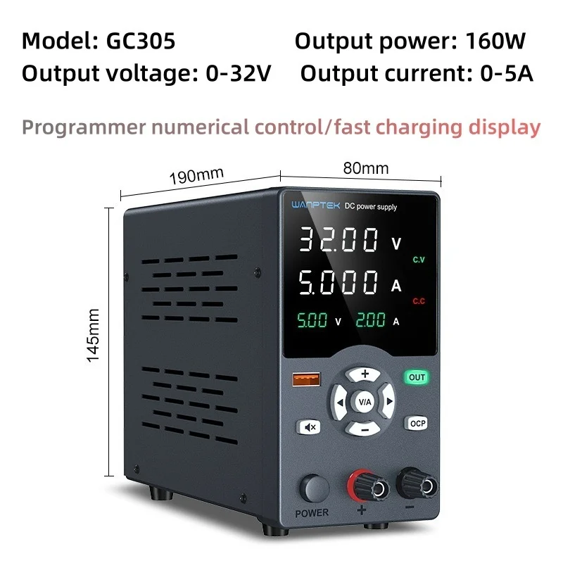 New Arrival DC Power Supply Multimeter Regulated Power Source Digital Multimeter GA/GC305 Encoder Adjustment OCP memory function