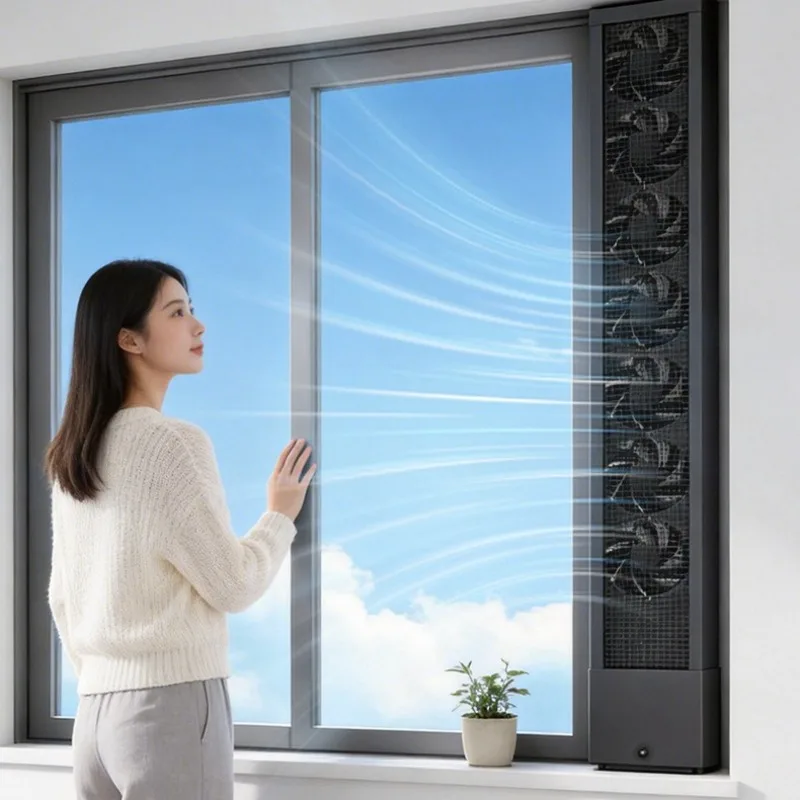 Household Window Mount Exhaust Ventilator, No Punching No Installation Required Silent Powerful Air Exhaust Fan for Glass Window