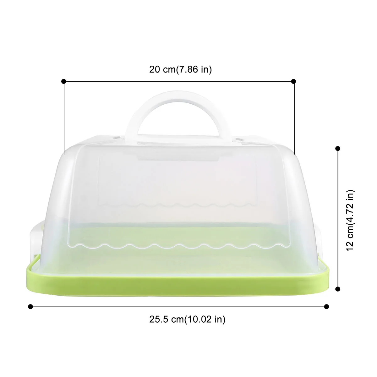 

2pcs Hand-held Plastic Cake Boxes Transparent Lid Secure Clasp Airtight Cupcake Carrier Container Dessert Storage Food Contact