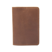 Genuine Leather Passport Holder Crazy Horse Cover Travel Document Organizer RFID Pocket Wallet Case