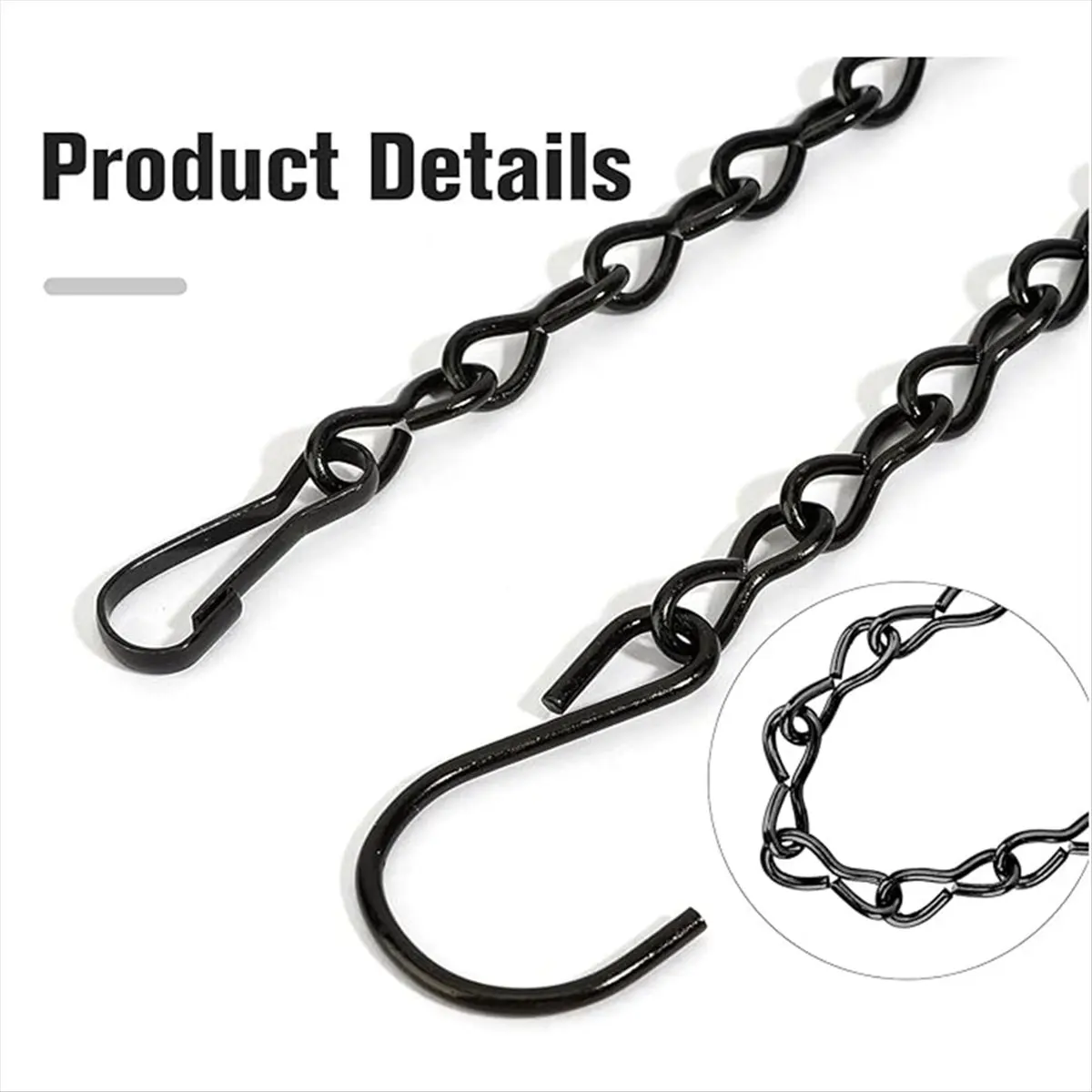 ABPF Hanging Plant Chain, Black Chain for Hanging Bird Feeders Lanterns Baskets Billboards Wind Chimes Ornaments