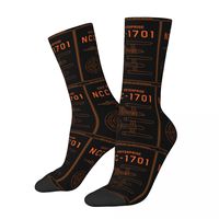 Funny Crazy Sock for Men USS Enterprise NCC-1701 Schematic Vintage Starr Trrekk Quality Pattern Printed Crew Sock Novelty Gift