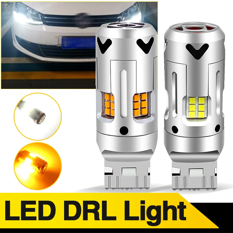 

2PCS T20 7443 LED Bulbs Daytime Running Lights W21/5W DRL Lamp 7444NA White Super Bright for Car Signal Lamps 12V For Lada