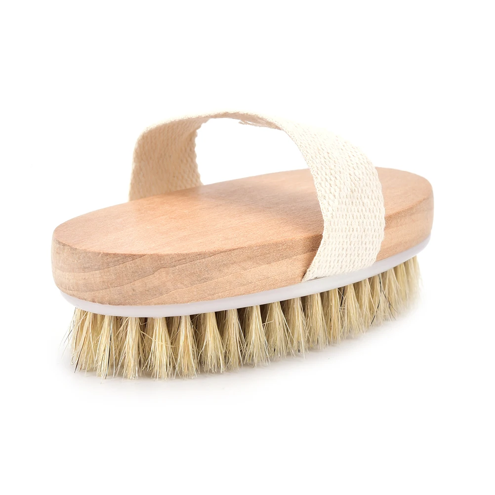 Hot Dry Skin Body Natural Bristle Massage Brush Soft SPA Brush Bath Bathing Massage Brush