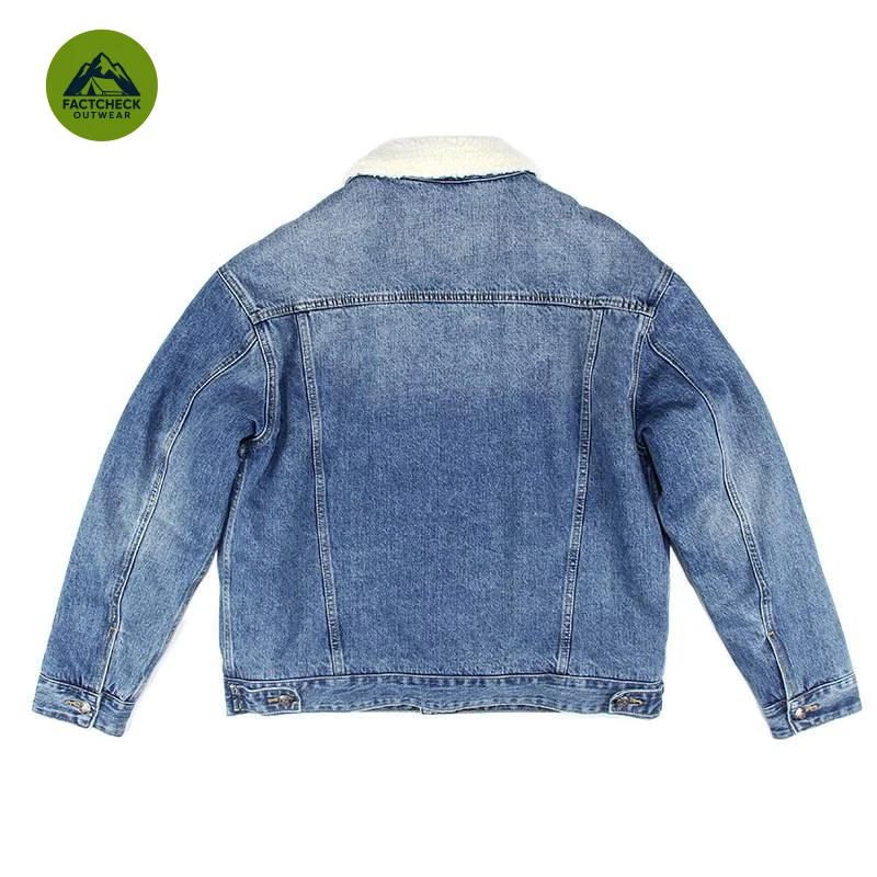 FACTCHECK EU US Size Luxury Quality Denim Jacket 350g Lambwool Fleece-Lined Autumn Winter Vintage Work Warm Jacket view 2