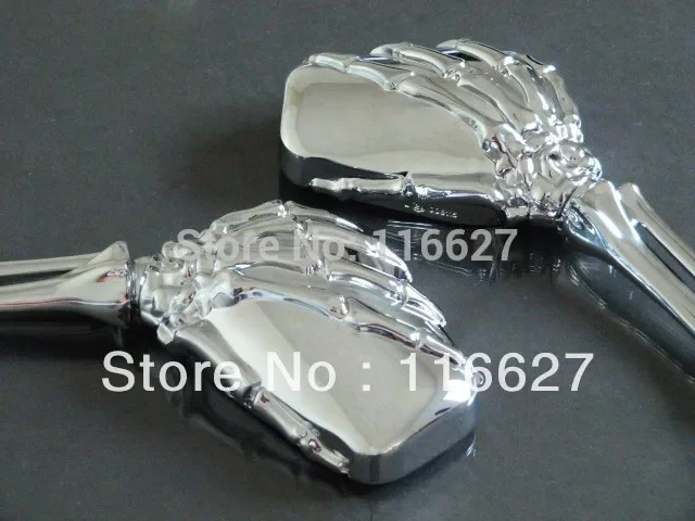 

CHROME Skull Skeleton Hand Mirrors for Suzuki GSXR 600 750 1000 Hayabusa Cruiser