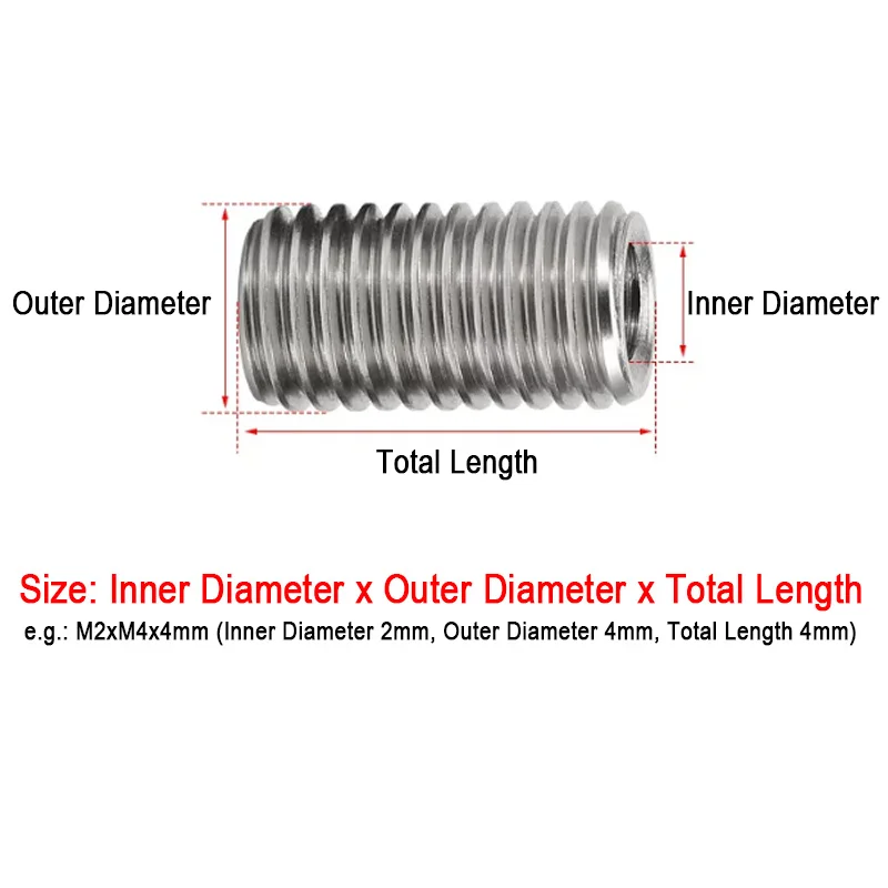 304 Stainless Steel Male Female Thread Adapter Nut M2 M2.5 M3 M4 M5 M6 M8 M10~M20 Inside Outside Thread Insert Sleeve Converter