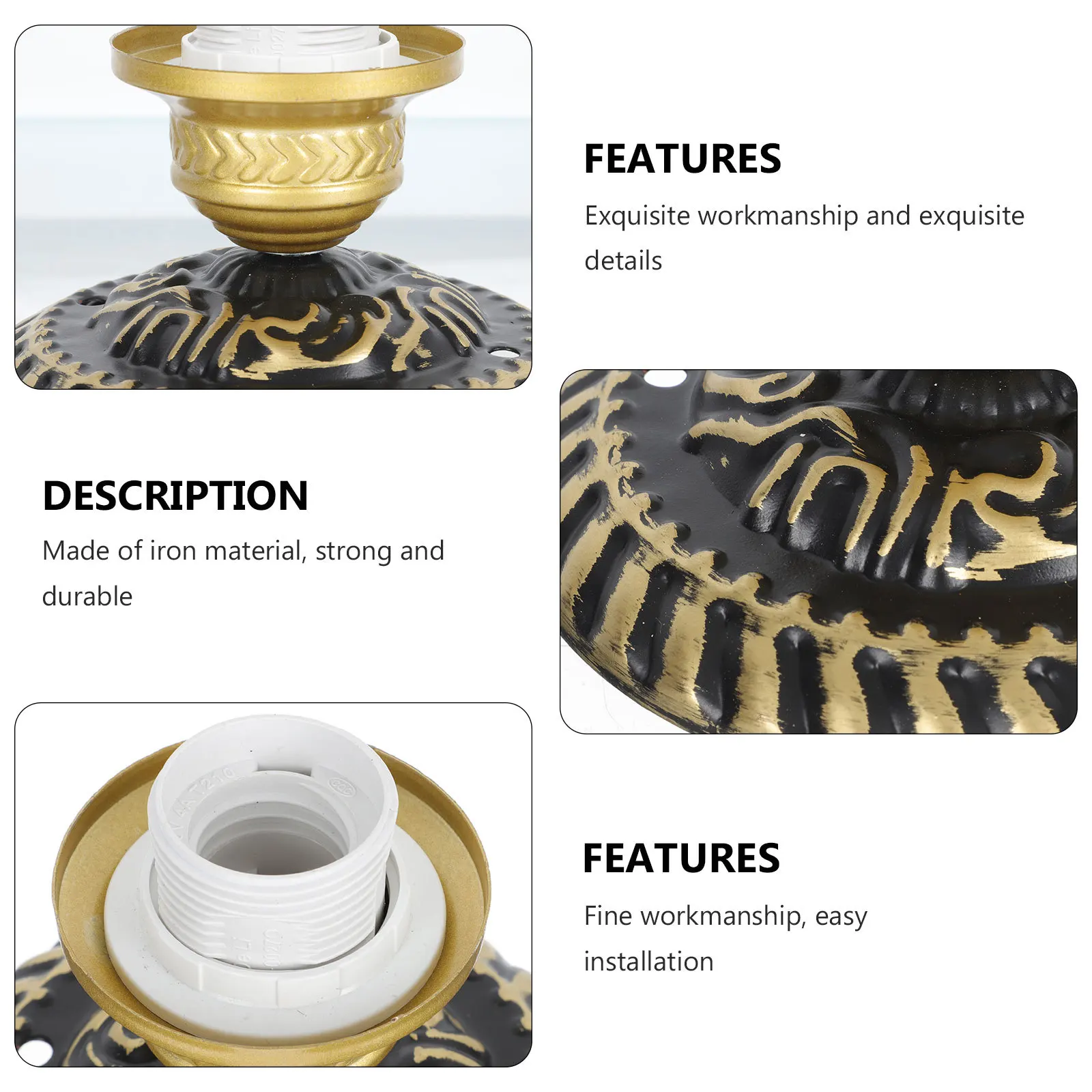 

1 Set Wall Sconce Lamp Holder E27 Ceiling Base Retro Style Durable Socket For Hallway Kitchen Bar Home Lighting Fixture Pendant