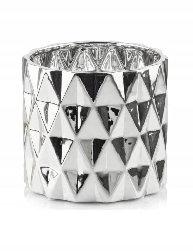 Keramische bloempot zilver 13 cm