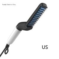 Men Quick Beard Straightener Styler Comb Hair Curling Curler Show Tool Mult R9CD