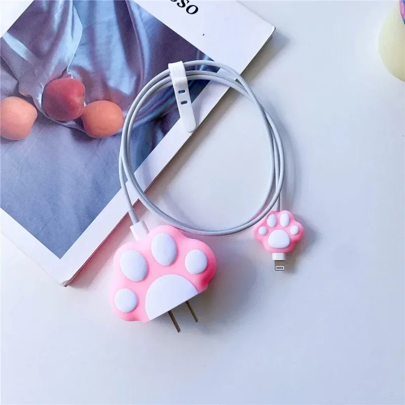 Hello Kitty Cartoon Charger Protective Cover for IPhone12 Fast Charging Protective Head Cover Data Cable Protective Cover