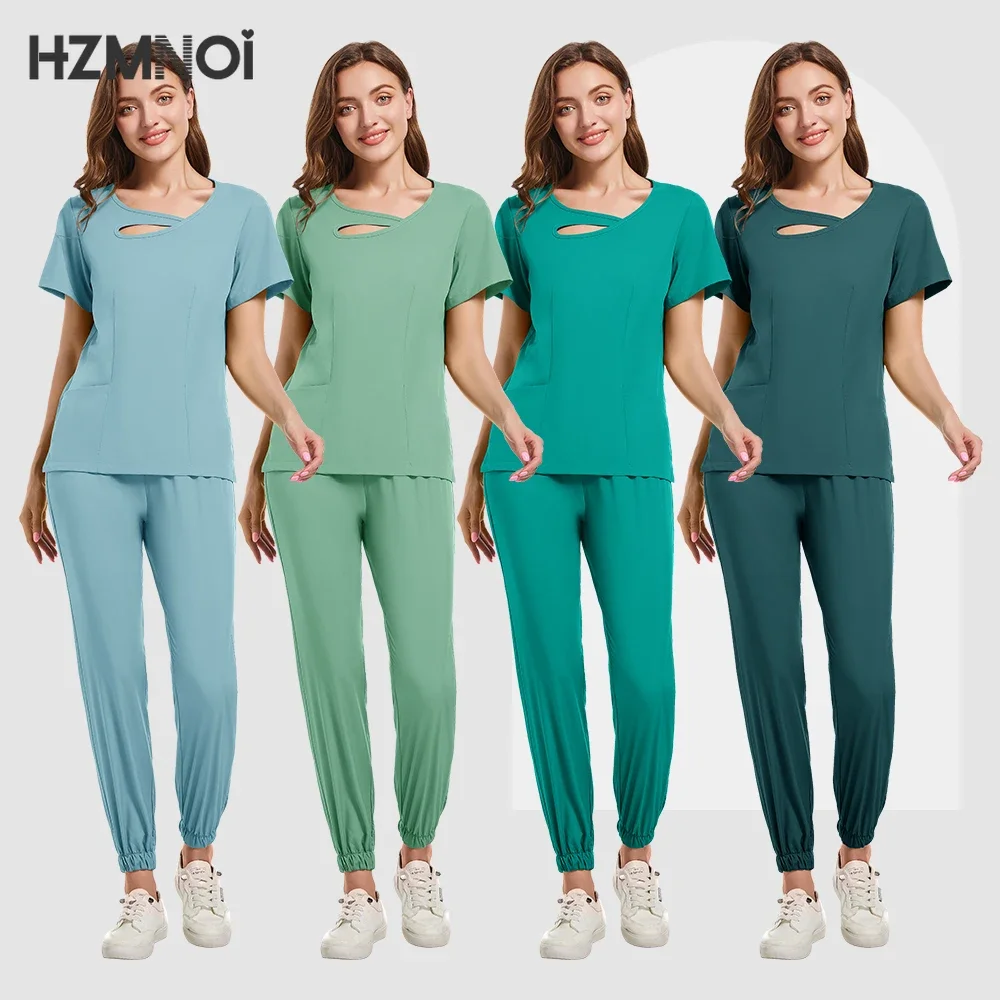 Surgical Uniforms Woman Nursing Enfermeria Sets Top Pant Scrubs Clinical Beauty Salon Uniforms Scrub Medical Hospital Suit Women