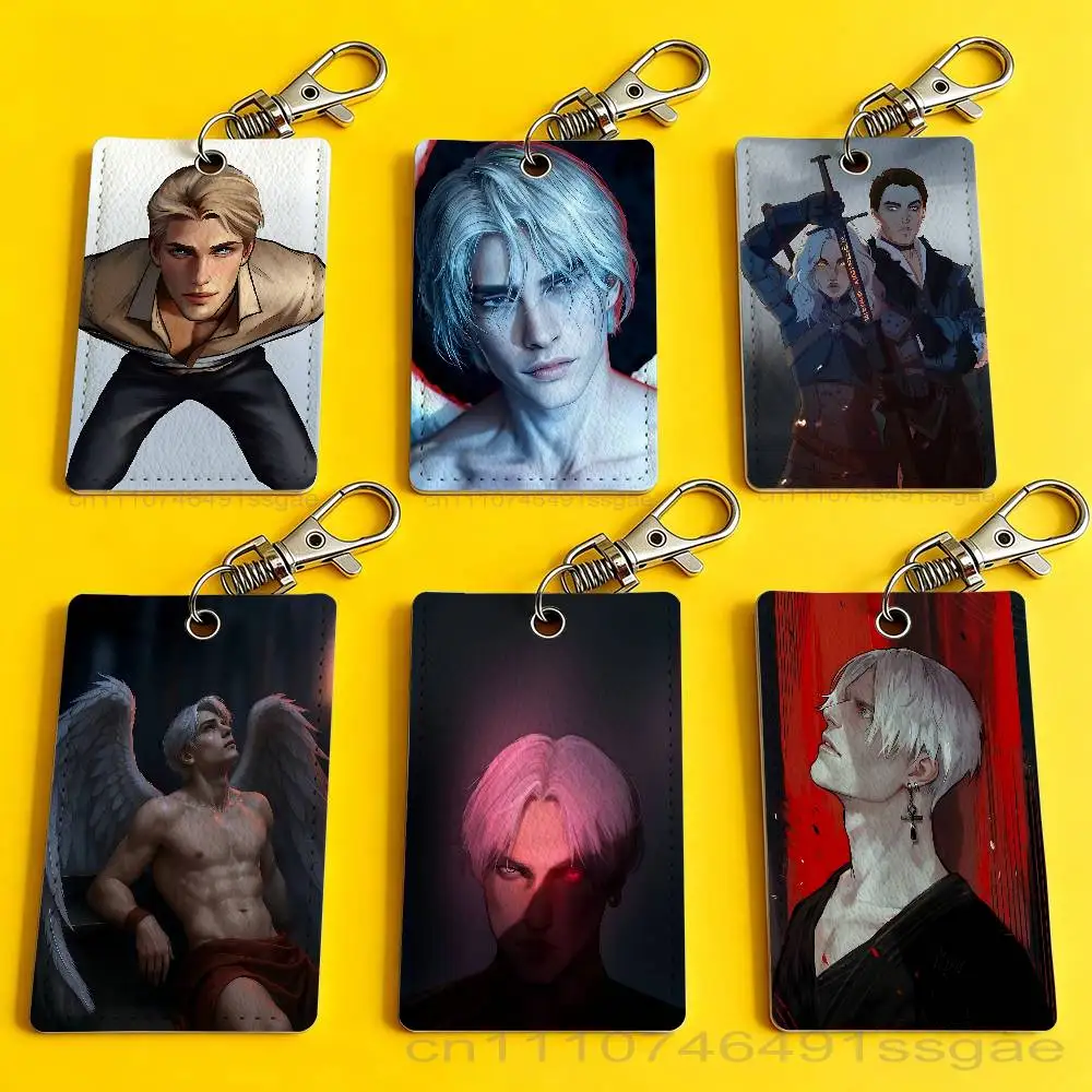 

R-Romance C-Club Cool Card Case Leather Card Holder Keychain Key Ring Door Access Tags ID Card Case Keychain