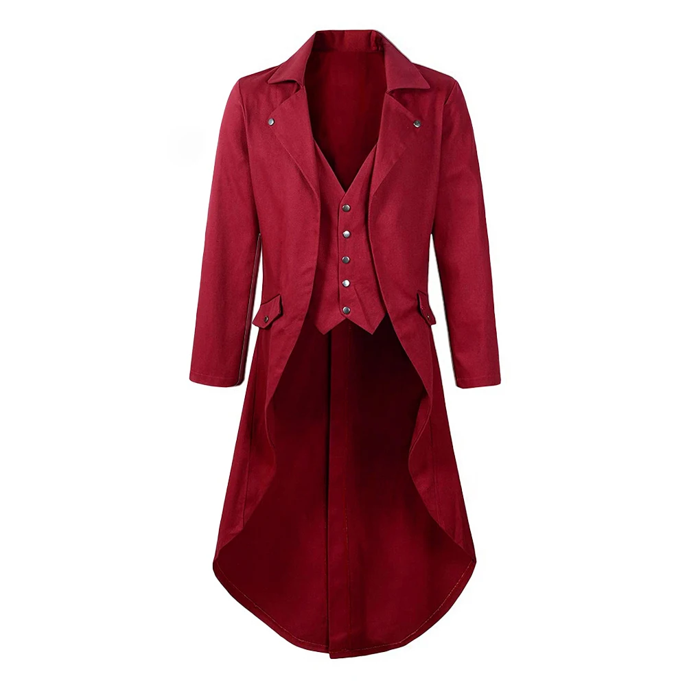 

Steampunk Trench Coat Tailcoat Long Sleeve Mens Regular Renaissance Suitable For Fall Summer Victorian Collared