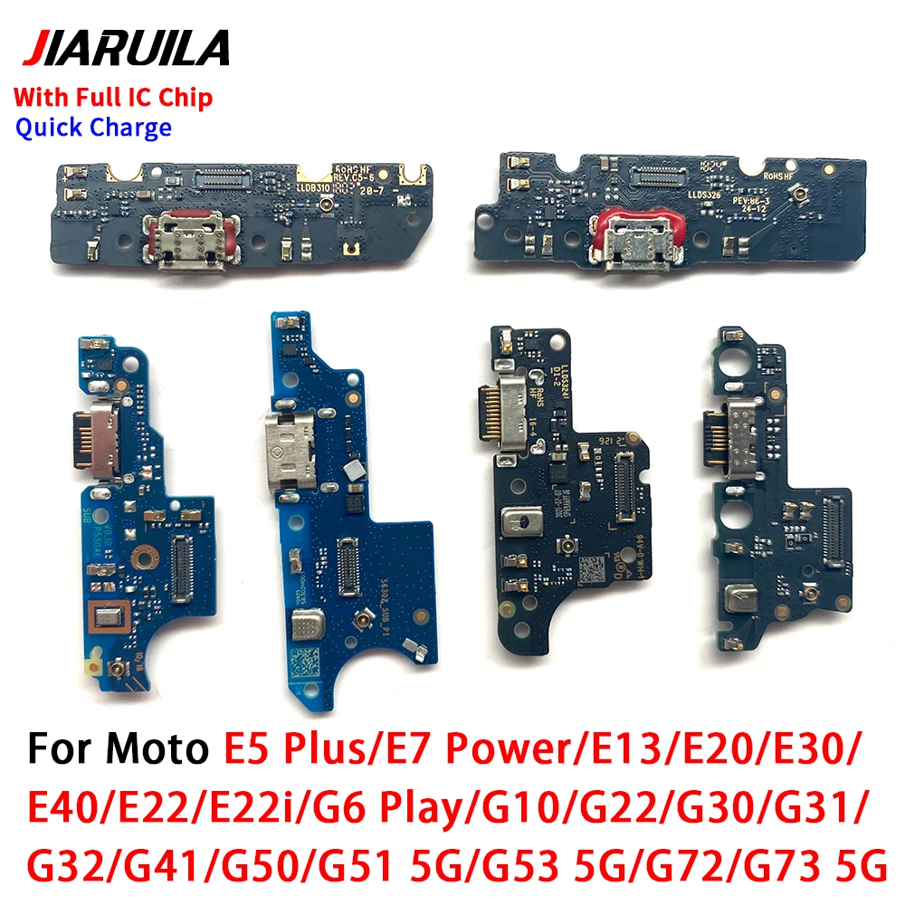 10Pcs New For Moto G84 G72 G73 G53 G51 5G G50 G41 G32 G31 G30 G22 G10 G6 Play E22 E22i E13 E7 Power USB Charging Port Board