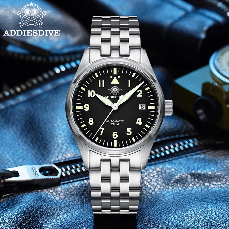 

ADDIESDIVE Men Watches Sapphire Glass Automatic Mechanical Watch Waterproof 200m Super Luminous 316L Stainless Steel Wristwatch