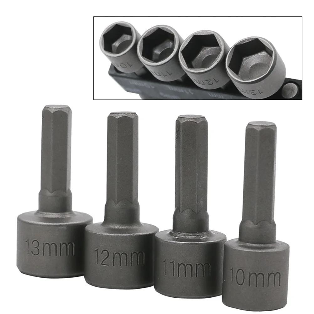 

9Pcs Hexagon Shank Socket Nut Driver Impact Drill Bits Set 5-13mm Chrome Vanadium Steel DIY Auto Repair Adapter