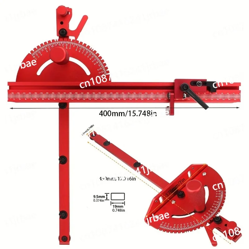 1 Set Miter Gauge and 400MM Aluminium Profile Fence With Track Stop Sawing Assembly Angle Ruler for Table Saw Router Table Woodw