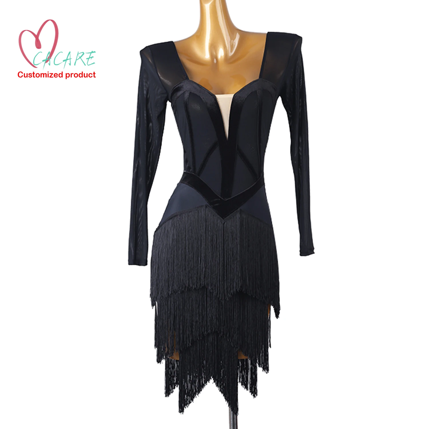 

Sexy Latin Dance Dress Women Latina Salsa Latin Dance Competition Dresses Fringe Line Dance Costume New Products Samba 2993