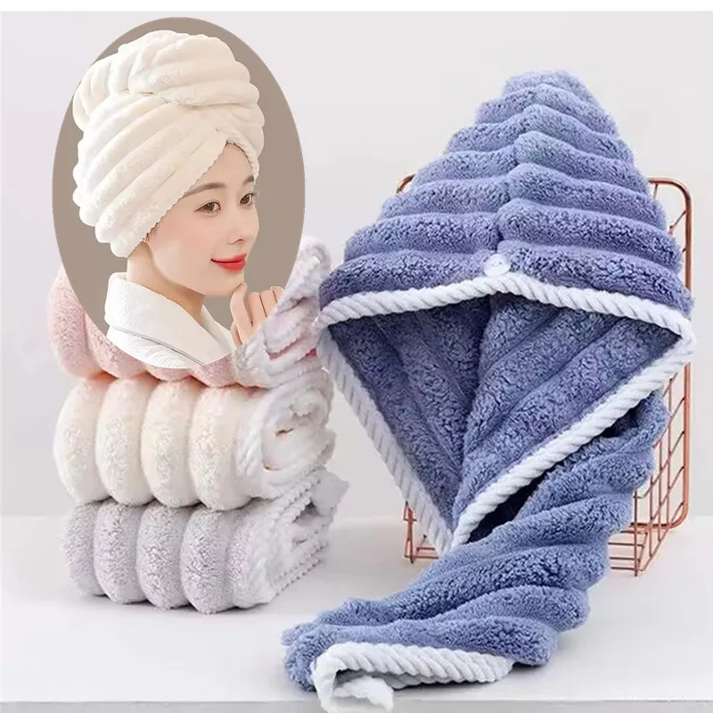 Dry Hair Towel new women Dry Hair Cap for Women, Thickened and Super Absorbent Headscarf for Wiping Hair, Quick Drying Cap