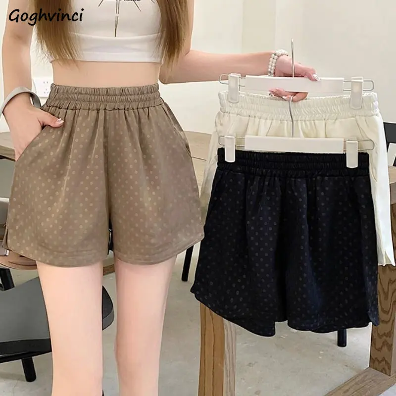 

M-4XL Shorts Women Solid Chic Leisure Sporty Ulzzang All-match Dot Comfortable Loose Summer Simple Fashion Daily Holiday Pockets