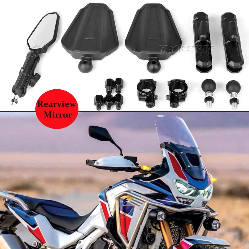 

Motorcycle Rearview Mirror Adventure ADV Foldable Side Mirrors Accessories For Honda CRF1000L CRF1100L CRF 1100L Africa Twin