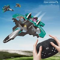 RC Fighter Airplane Mini Drone Remote Control Jet Plane Stunt Drone for Adults & Kids Toy with Light