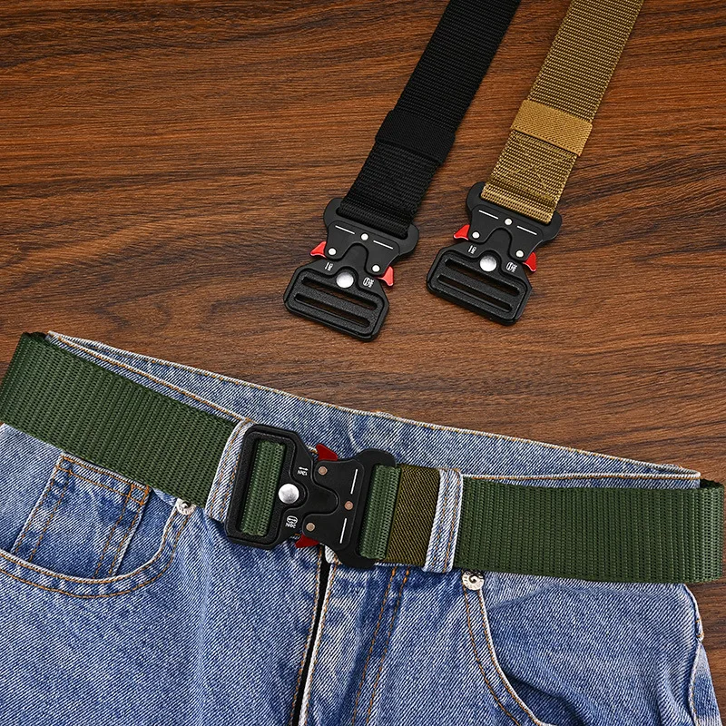 Ceinture d'extérieur multifonctionnelle pour hommes, toile de haute qualité pour nylon, ceinture de luxe pour hommes, jeans de sport pour femmes