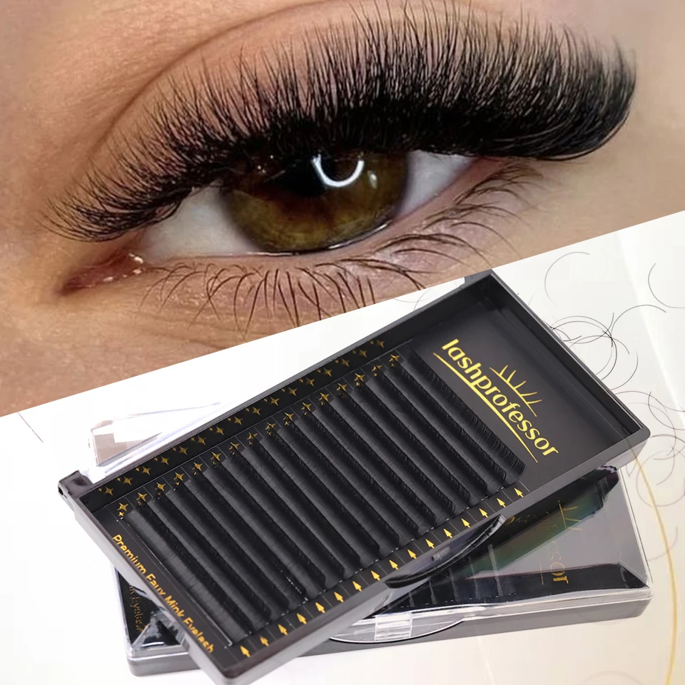 

Lashprofessor 16 Rows Russian Volume Eyelashes Extension Individual Hand-made Lashes Fans Silk False Mink Eyelash Makeup Cilios