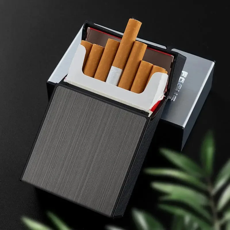 Portable 20pcs Aluminum Cigarettes Case Regular King Size Plastic Cigar Tobacco Holder Box Storage Container Smoking Accessories