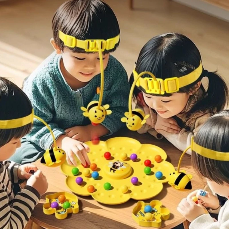 Little Bumblebee Multifunctional Board Game Puzzle Fishing Toys Interactive Educational Toys for Kids Christmas Gift Family Game