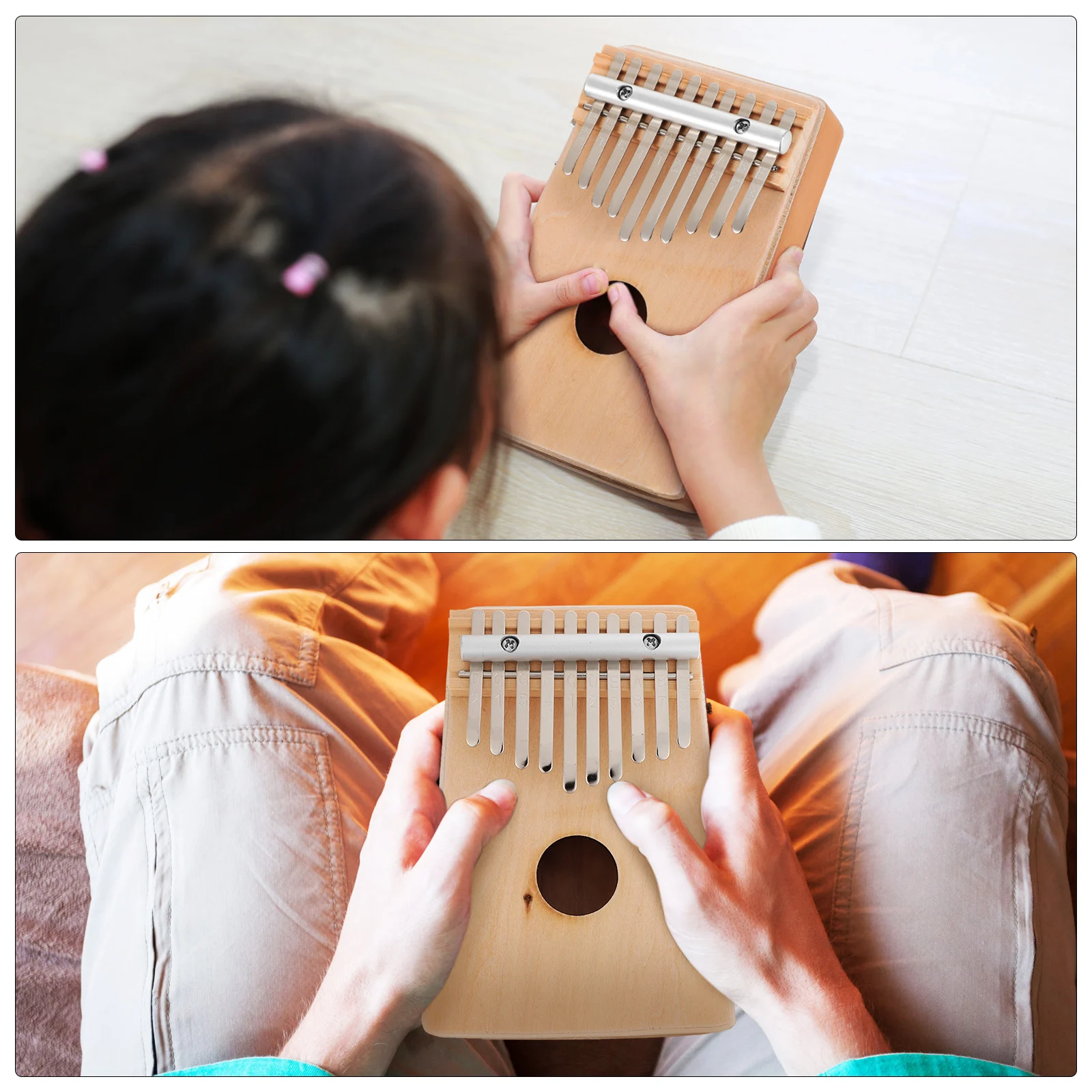 

Wooden Thumb Piano for Kids Beginners Small Kalimba Instrument Portable Travel Camping DIY Premium Structure Metal Keys Letters