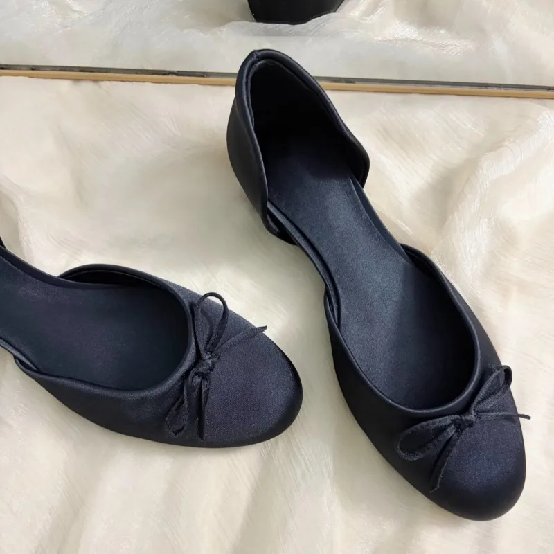 2026 New Style Fashion Mary Jane Shoes - Women's Hollow Inner Heighted Bowknot Low-cut Single Shoes view 4