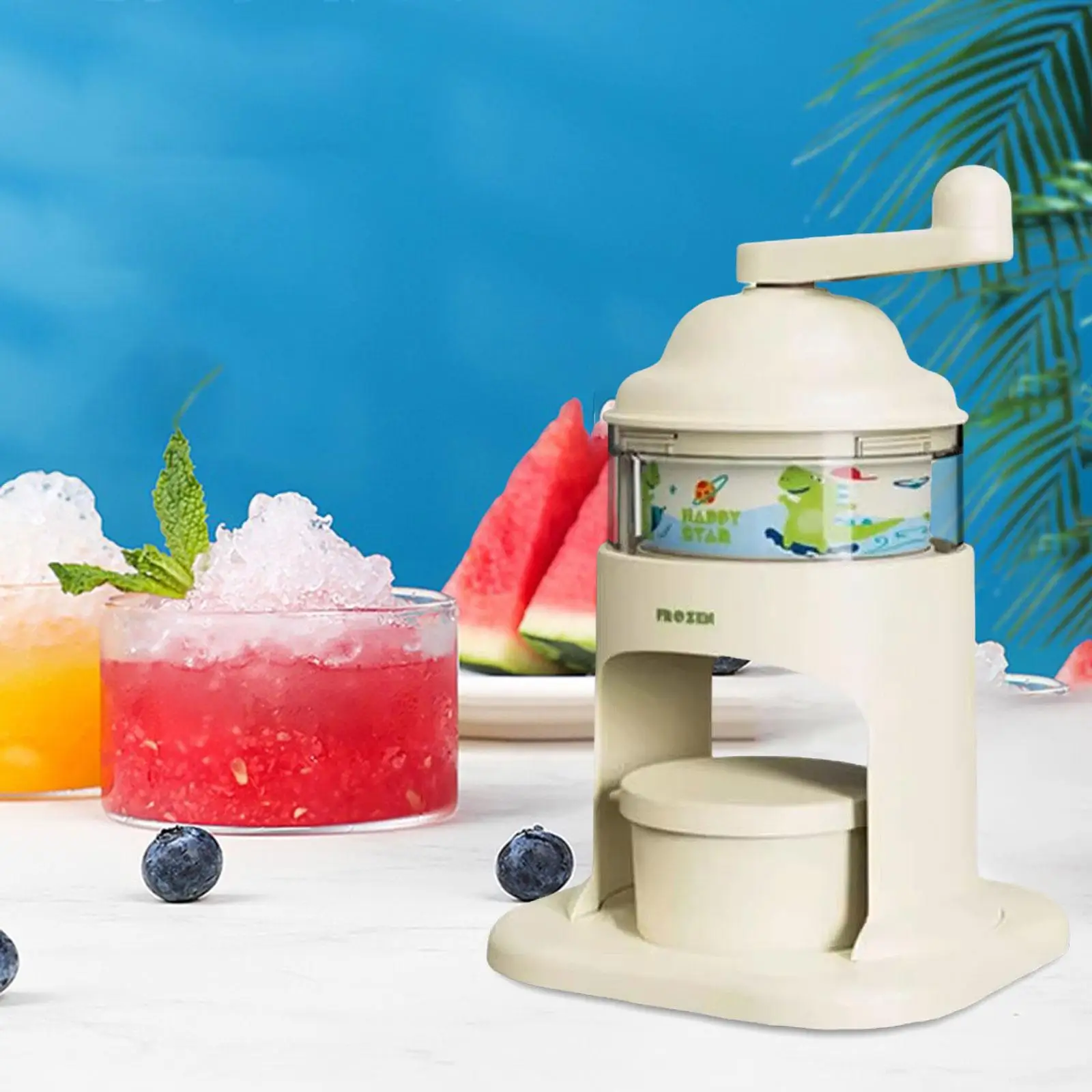 Mini Hand Crank Ice Crusher Snow Cone Machine for Party Restaurants Outdoor