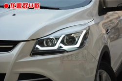 2pcs Car Styling for Ford Kuga Headlights Escape 2012~2015 Escape LED Headlight DRL Bi Xenon Lens High Low Beam Parking Fog Lamp