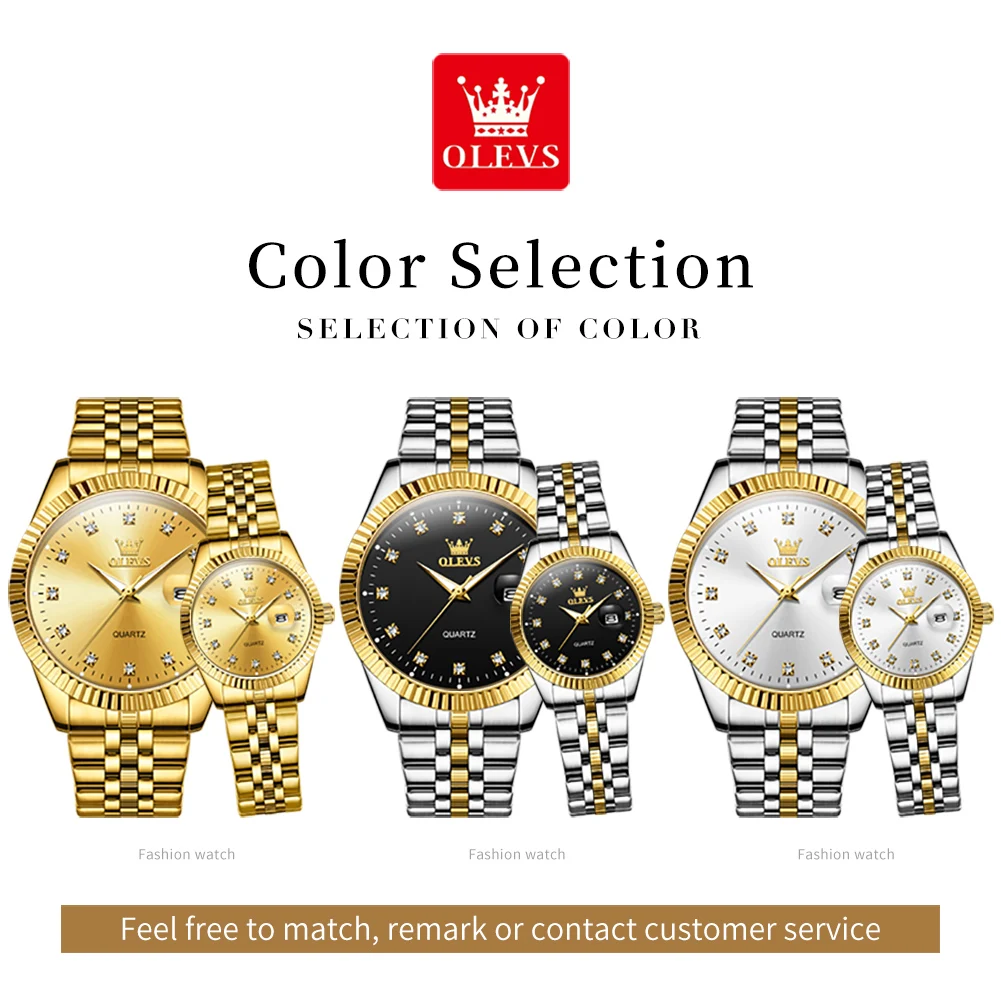 OLEVS 5526 Couple Watch Luxury Original Fashion Brand Waterproof Luminous Quartz Watch Man And Woman Watches Single Calendar