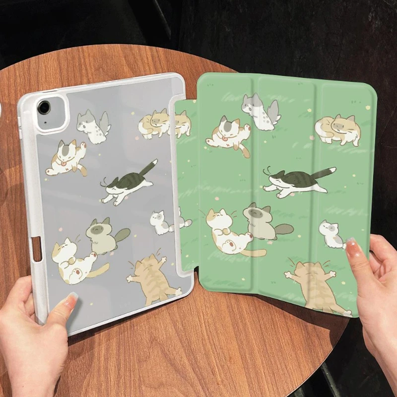 

Flip Smart Cover Cute Kitten in Lawn for Ipad 2017 2018 9.7inch Pro 11 2nd 3rd 4th IPad Air 5 2022 Air 4 Case Ipad Mini6 8.3