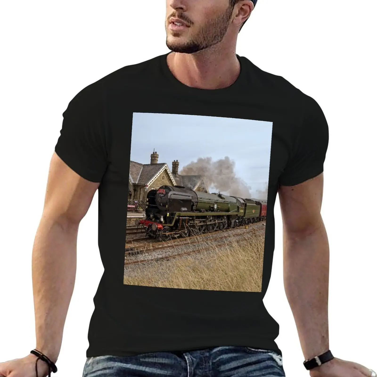 Steam train over Yorkshire moors T-Shirt anime t shirts oversize man t shirt cotton T-Shirt