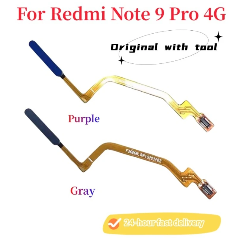 Button Flex Cable For Xiaomi Redmi Note 9Pro 4G 5G Fingerprint Flat Cable With Power Button Touch Sensor Flex Ribbon